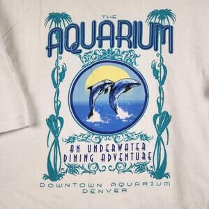 Vintage Aquarium Shirt Mens XL White Downtown Aquarium Denver Dolphin Graphic